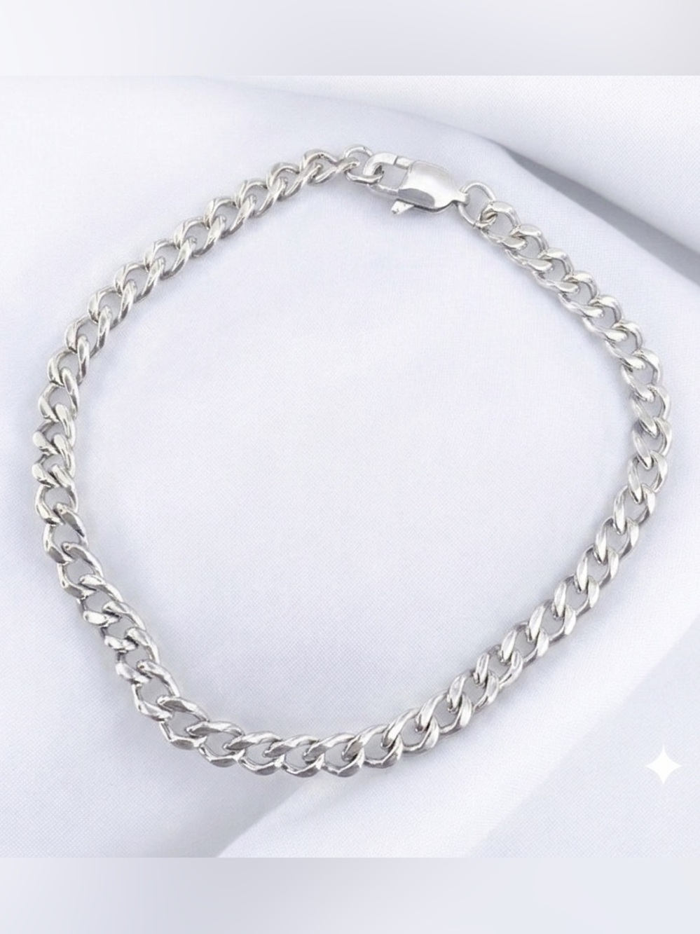Cuban link Stainless Steel 8 inches, 5mm width bracelet - Silver - Clearance! - Picture 4 of 4